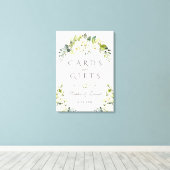 Elegante Witte Crème Bloemen Kaarten & Geschenken  Canvas Afdruk (Insitu (Houten vloer))