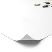 Elegante witte crème bloemen welkom trouwbord poster (Hoek)