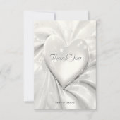Elegante witte crème hart dank u kaart (Voorkant)