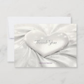 Elegante witte crème hart dank u kaart (Voorkant)