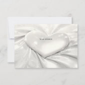 Elegante witte crème hart dank u kaart (Achterkant)