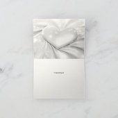 Elegante witte crème hart dank u kaart (Binnen)