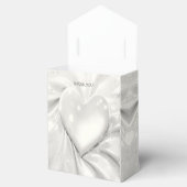 Elegante witte crème hart gunst box bedankdoosjes (Geopend)