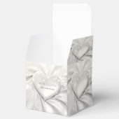 Elegante witte crème hart gunst box bedankdoosjes (Geopend)