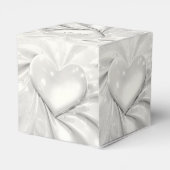 Elegante witte crème hart gunst box bedankdoosjes (Achterkant)