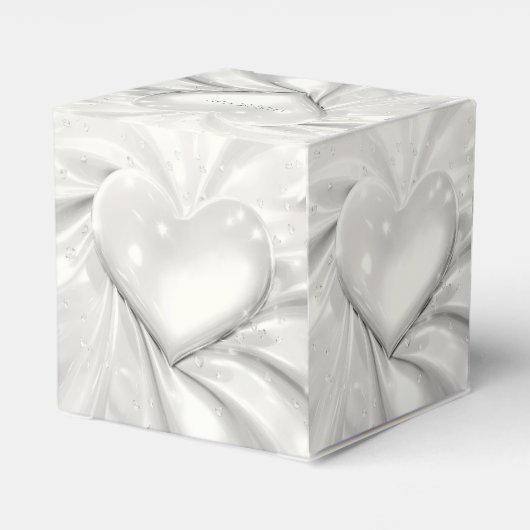 Elegante witte crème hart gunst box bedankdoosjes (Achterkant)