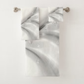 Elegante witte crème hart handdoek set (Insitu)