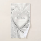 Elegante witte crème hart handdoek set (Handdoek)
