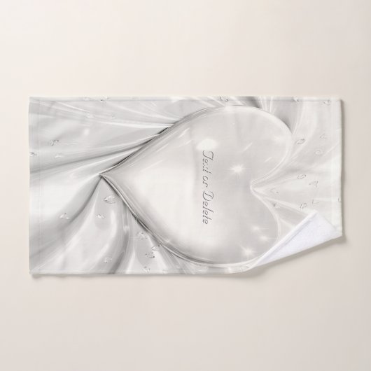 Elegante witte crème hart handdoek set (Handdoek)