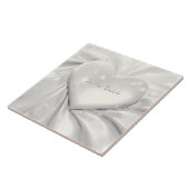 Elegante witte crème hart keramische Tegel Tegeltje (Zijkant)