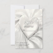 Elegante witte crème hart RSVP kaart (Voorkant)