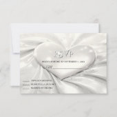 Elegante witte crème hart RSVP kaart (Voorkant)