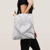 Elegante Witte Crème Hart Tote Tas (Dichtbij)