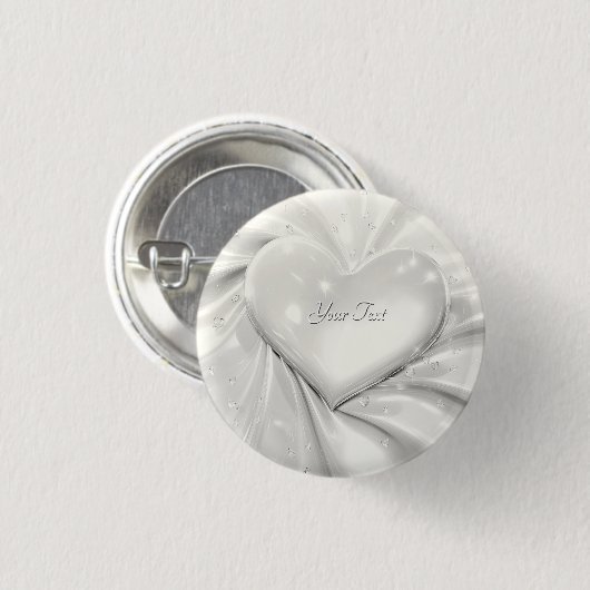 Elegante witte crème hartknoop ronde button 3,2 cm (Voorkant /achterkant)