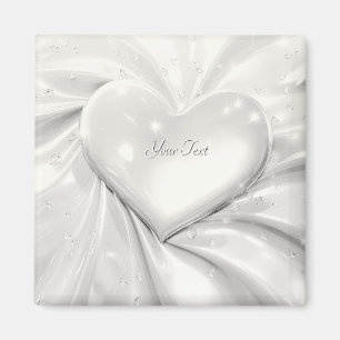 Elegante witte crème hartmagneet magneet