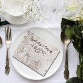 Elegante witte crème rozen bloemencode QR-code fot All In One Uitnodiging