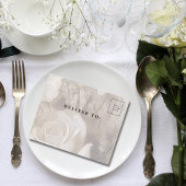 Elegante witte crème Rozen Floral QR Code Foto All In One Uitnodiging