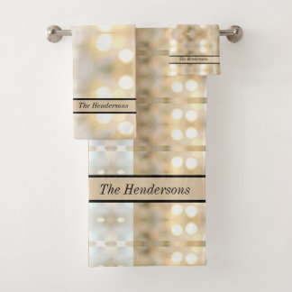 Elegante witte crème van witte lichten Chic Modern Bad Handdoek