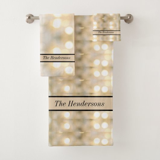 Elegante witte crème van witte lichten Chic Modern Bad Handdoek (Insitu)