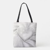 Elegante witte crèmekleurige hartvormige tas (Achterkant)