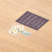 Elegante Witte Daisies Mason Jar Wedding Paarse Acryl Uitnodigingen (Laagn)