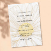 Elegante Witte Daisy Bloem Minimalistische bruilof Kaart