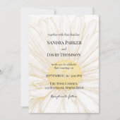 Elegante Witte Daisy Bloem Minimalistische bruilof Kaart (Voorkant)