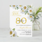 Elegante Witte Daisy Bloemen Verrassing Verjaardag Kaart (Staand voorkant)