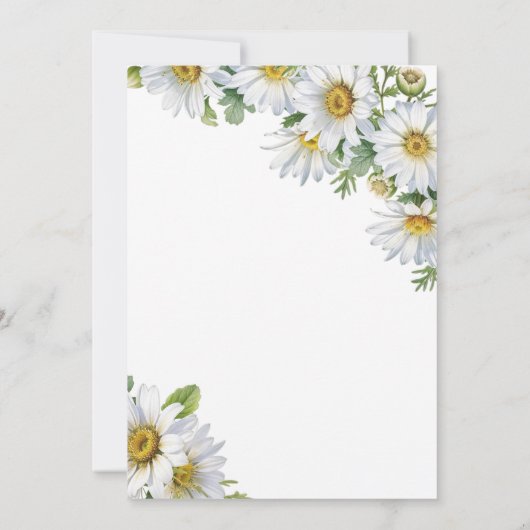 Elegante Witte Daisy Bloemen Verrassing Verjaardag Kaart (Achterkant)