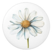 Elegante witte daisy landhuis keramische knop (Voorkant)