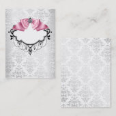Elegante witte Damask Business Card Template Visitekaartje (Voorkant / Achterkant)