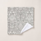 Elegante witte damast bloemenhuis decor bad handdoek (Wasdoekje)