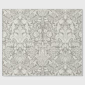 Elegante witte damast bloemenhuis decor cadeaupapier (Vlak)
