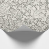 Elegante witte damast bloemenhuis decor cadeaupapier (Hoek)