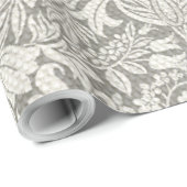 Elegante witte damast bloemenhuis decor cadeaupapier (Rol Hoek)