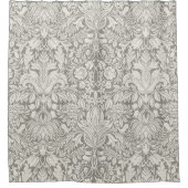 Elegante witte damast bloemenhuis decor douchegordijn (Voorkant)