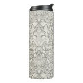 Elegante witte damast bloemenhuis decor thermosbeker (Gedraaid links)
