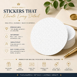 Elegante witte damast huwelijkszegel sticker