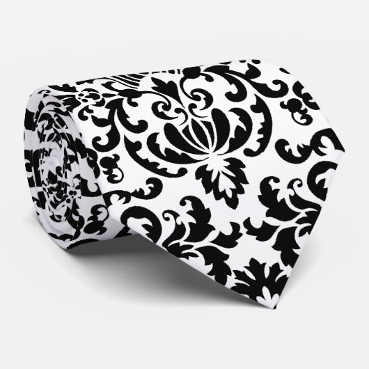 Elegante witte damast stropdas (Opgerold)