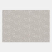 Elegante witte decoratieve hart bedels op zijde inpakpapier vel (Voorkant 3)