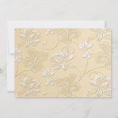 Elegante witte dobbelsteen gesneden bloemige geboo kaart (Achterkant)