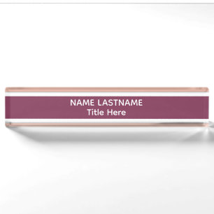 Elegante witte & donkere zalm aangepaste naam naambordje