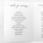 Elegante Witte Drie-voudige Trouwprogramma Brochur Drieluik Programma (Binnenzijde eerst)
