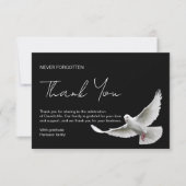 Elegante witte duif aangepaste foto begrafenis bedankkaart (Voorkant)