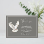 Elegante Witte Duif Roukaart Bedankkaart (Staand voorkant)