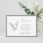 Elegante Witte Duif Roukaart Bedankkaart (Staand voorkant)