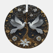 Elegante Witte Duiven Boom des Levens Ornament (Achterkant)