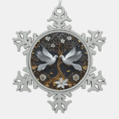 Elegante Witte Duiven Boom des Levens Ornament (Voorkant)