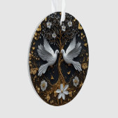 Elegante Witte Duiven Boom des Levens Ornament (voorkant)