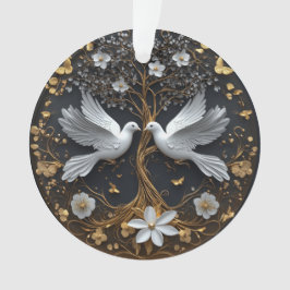 Elegante Witte Duiven Boom des Levens Ornament